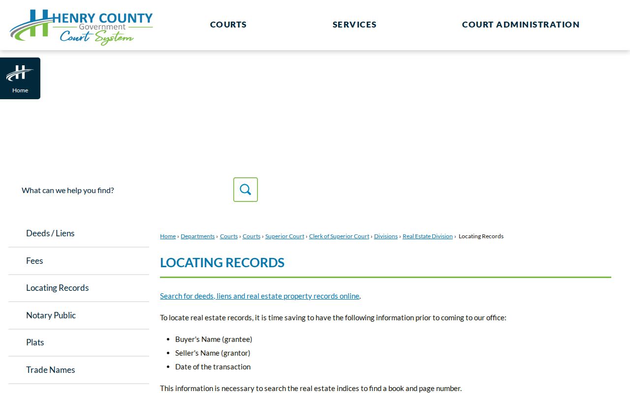 Henry County record-location guide for Stockbridge street address research