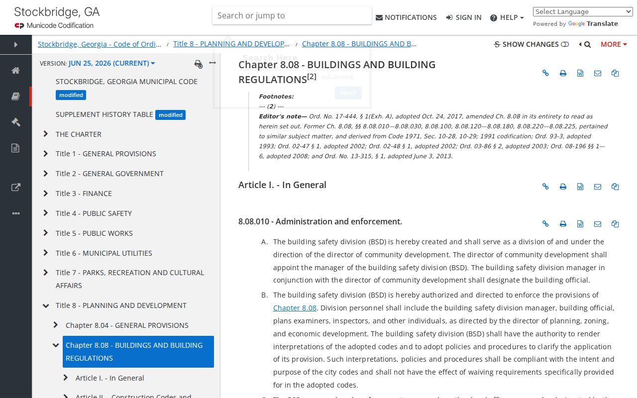 Stockbridge building-record rules for address and permit research